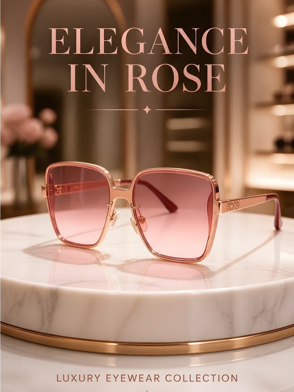 Coach Women’s Oversized Square Burgundy/Pink Sunglasses